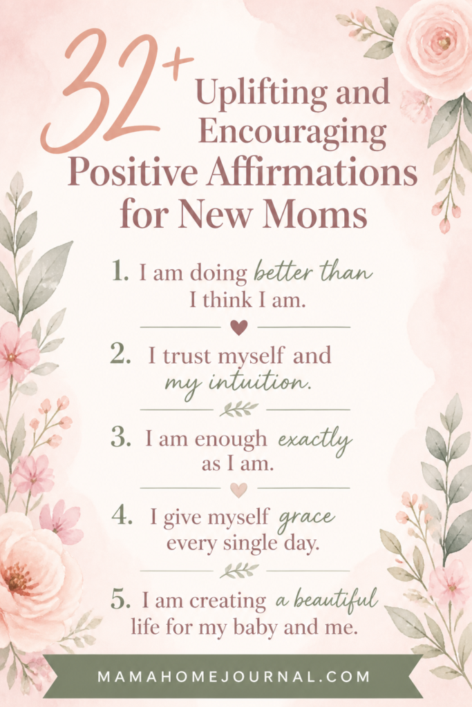 You Are Enough, Mama Encouraging Affirmations for New Mothers