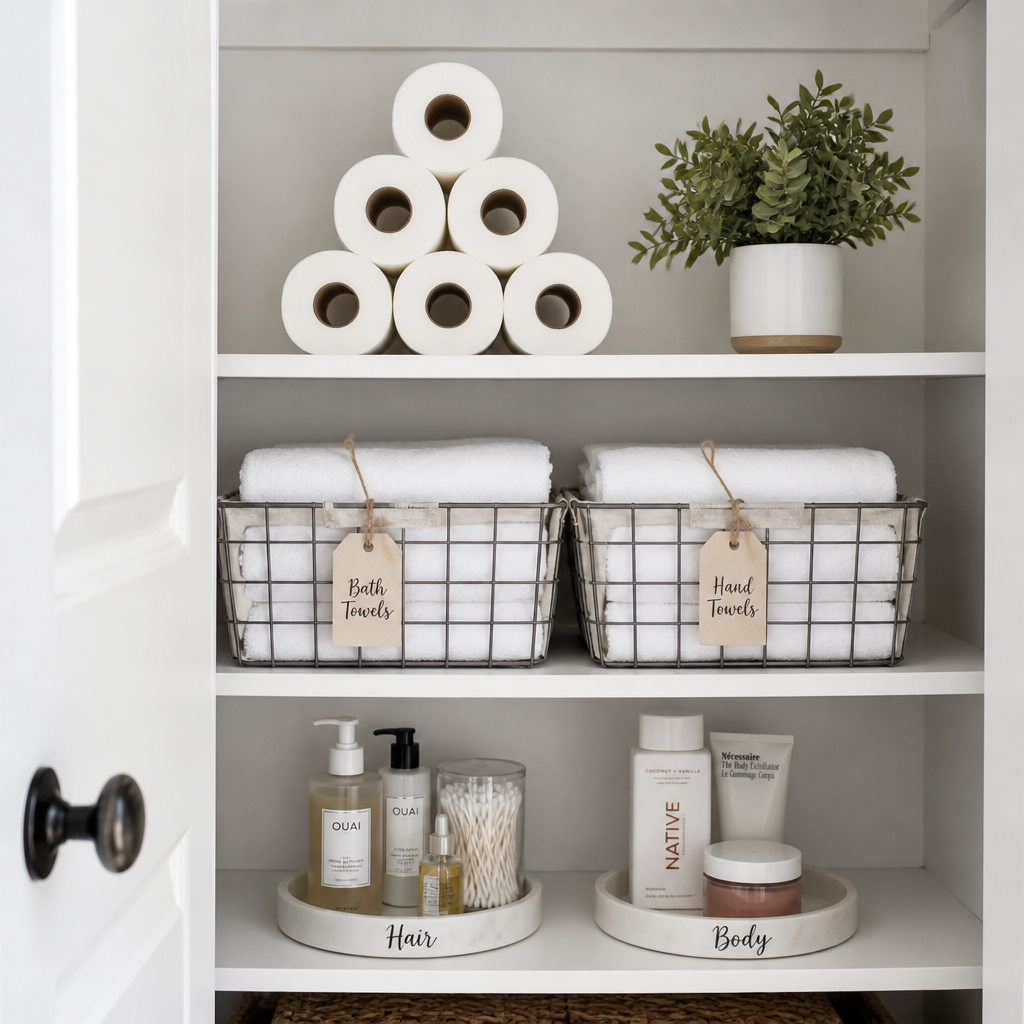 A Beautifully Organized Linen Closet