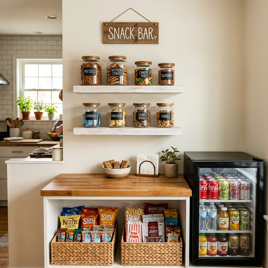 A Neatly Organized Coffee or Snack Bar