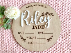 Custom Engraved Baby Name Sign