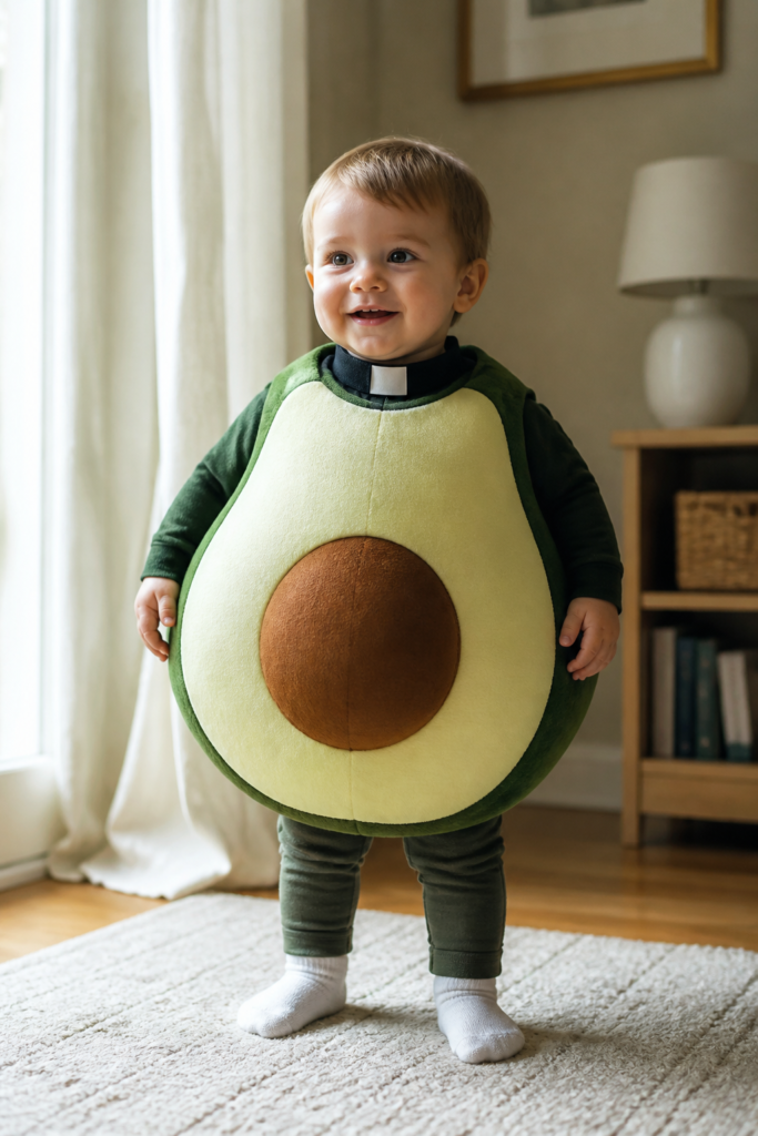Holy Guacamole Toddler Avocado Priest Costume