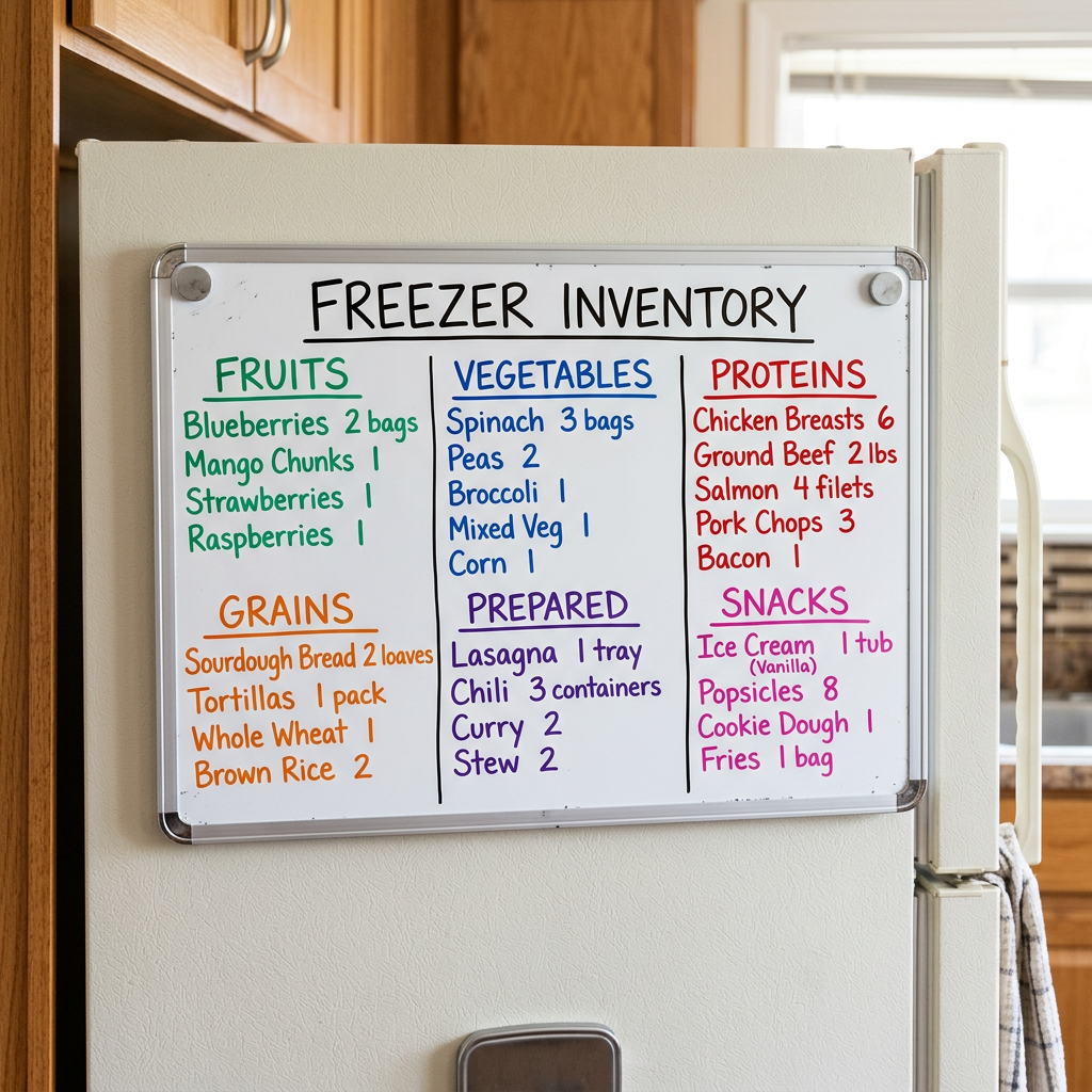 Labeled Freezer Door Inventory