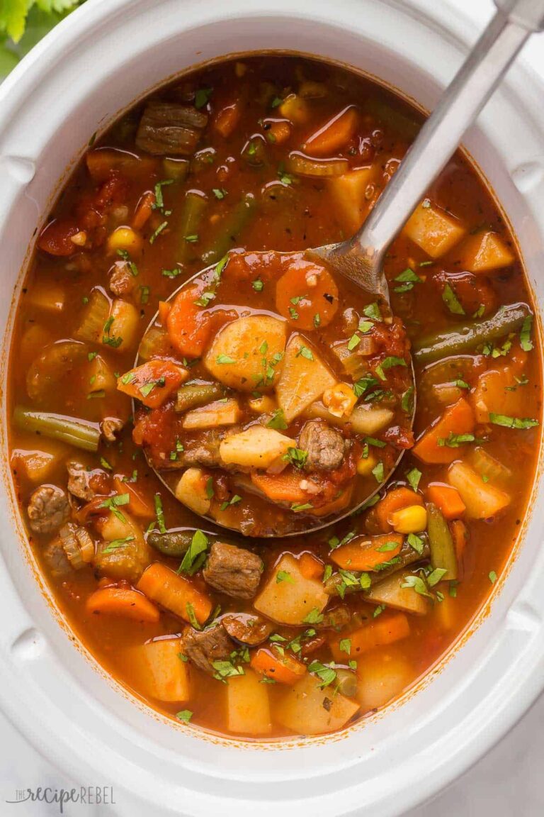 Slow Cooker Vegetable Beef Soup