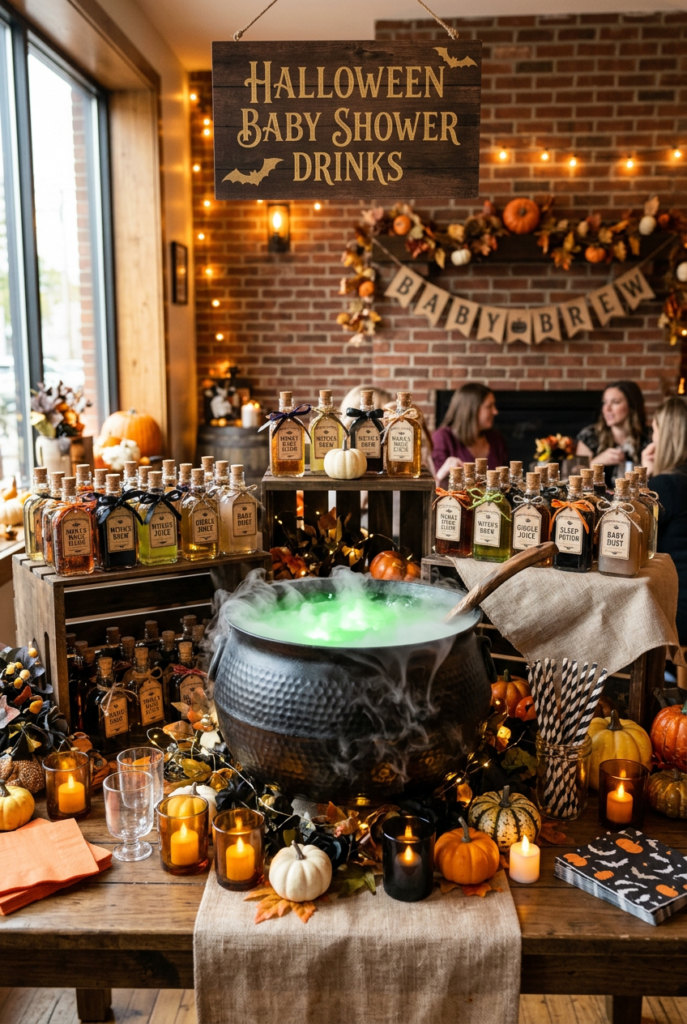 Spooky Halloween Baby Shower Cocktails and Mocktails