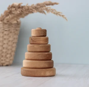 Wooden ring stacker
