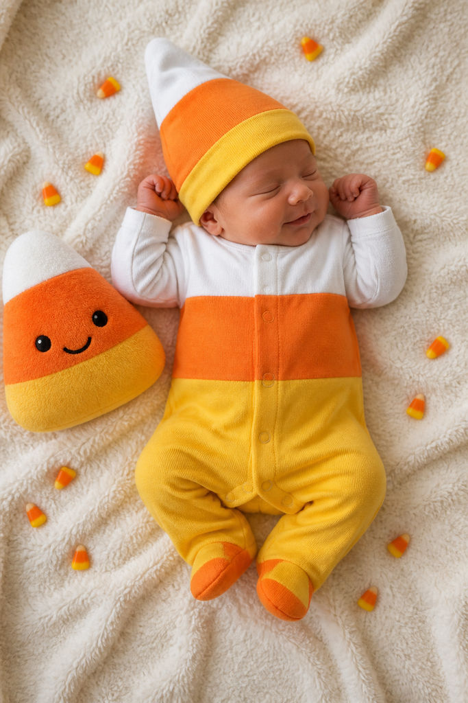 Candy Corn and Sweets Flat Lay