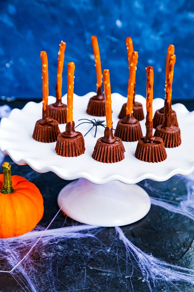 Chocolate Dipped Pretzel Broomsticks
