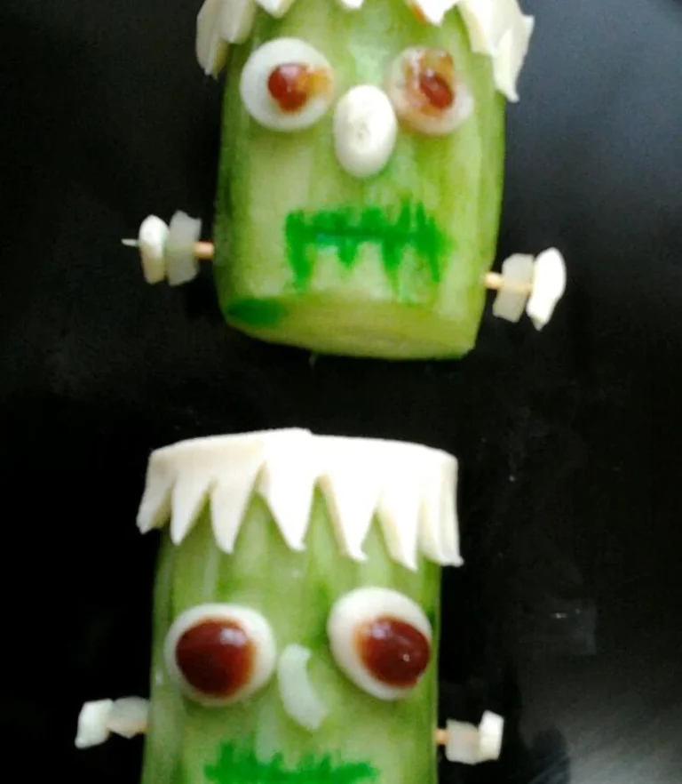 Frankenstein Cucumber Bites