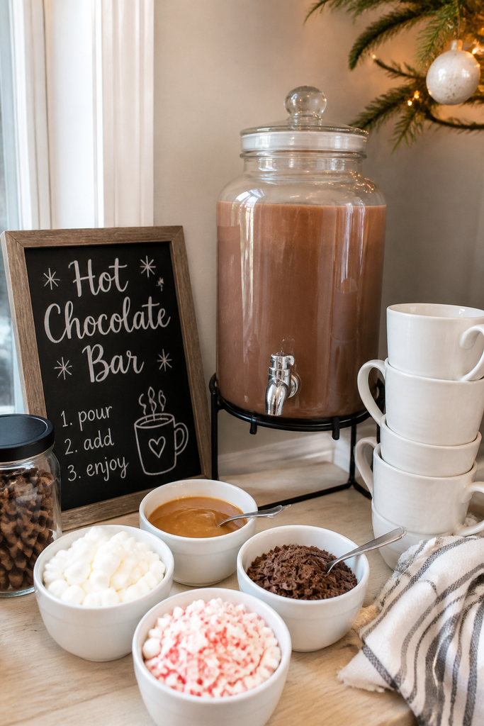 Hot Chocolate Bar with Toppings Station