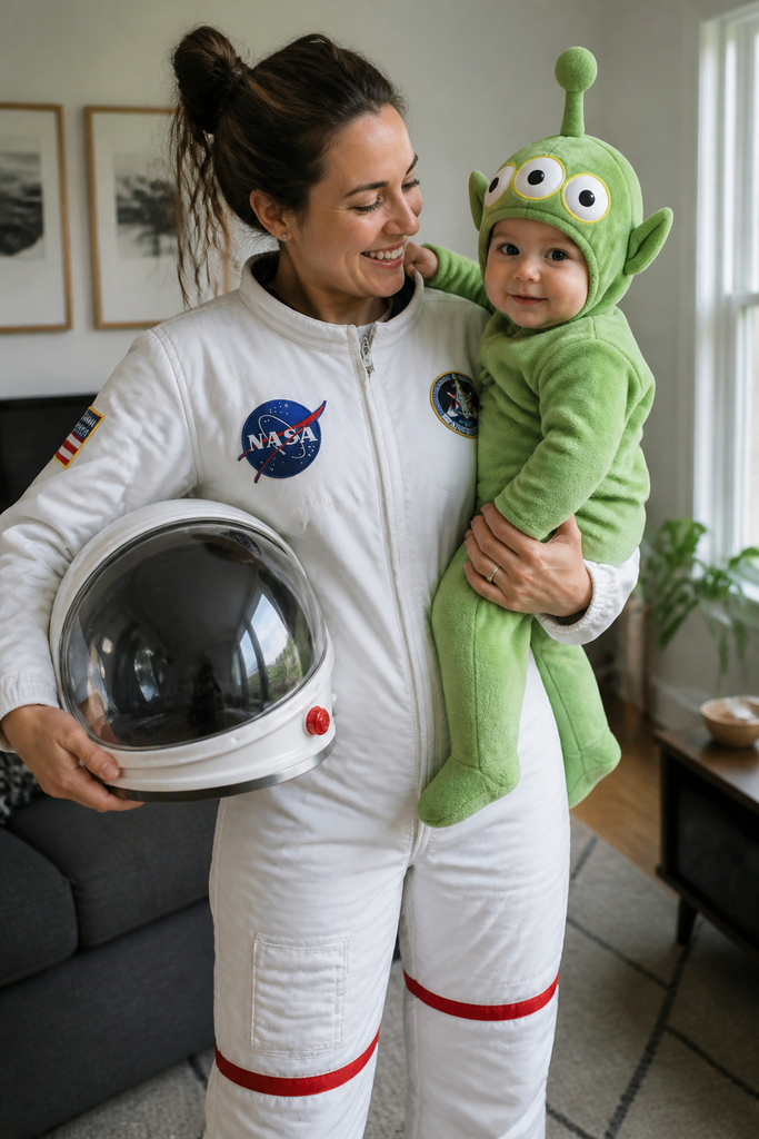 Mama Astronaut and Baby Alien