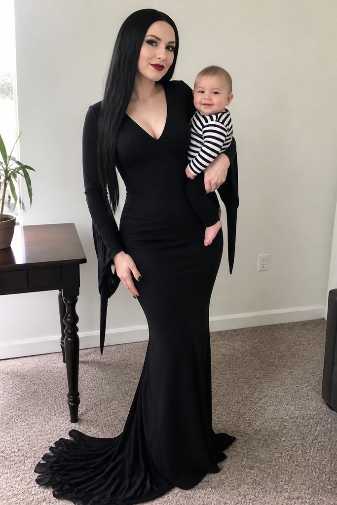Mama Morticia and Baby Pugsley