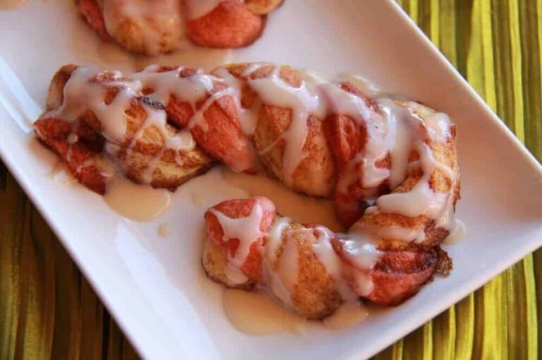 North Pole Candy Cane Cinnamon Rolls
