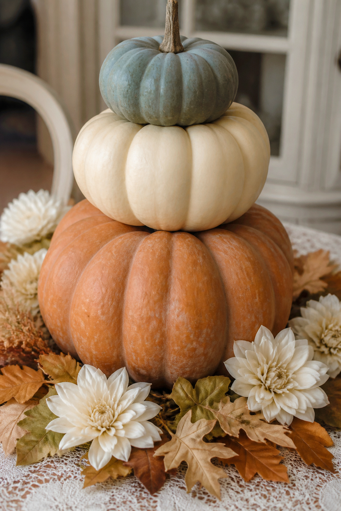 Pumpkin and Gourd Display Centerpieces