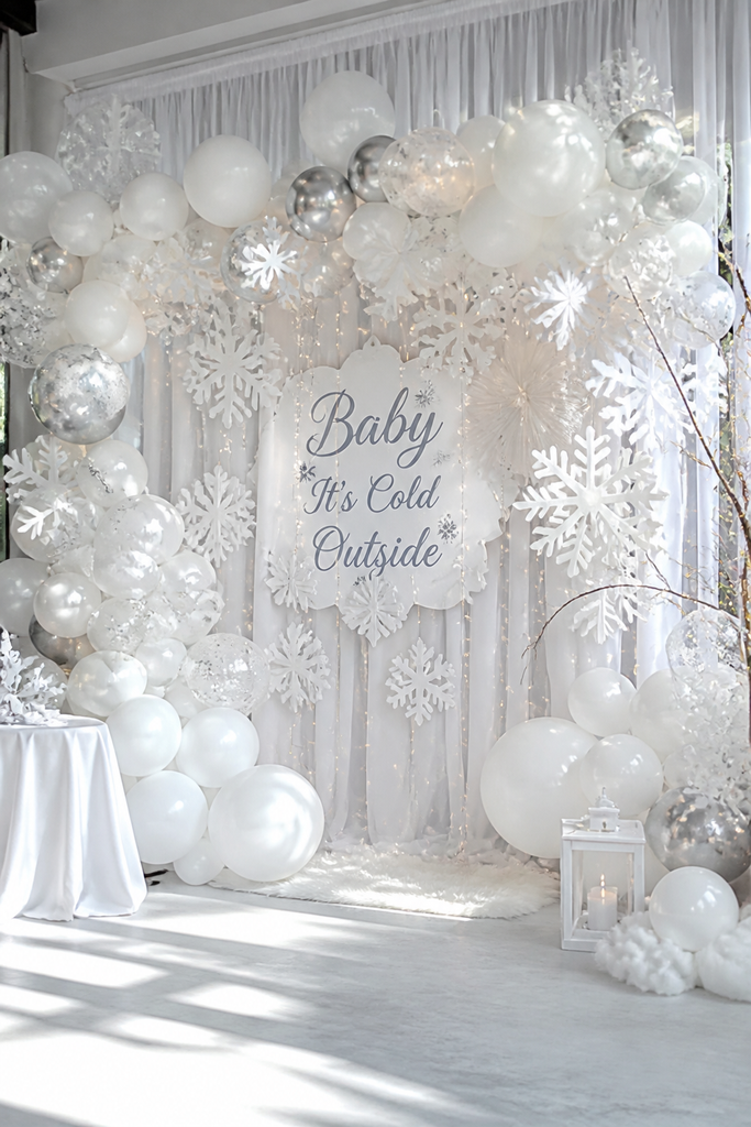 Snowflake and Winter White Backdrop