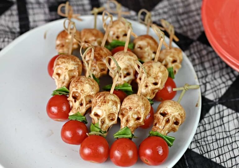 Spooky Caprese Skewers