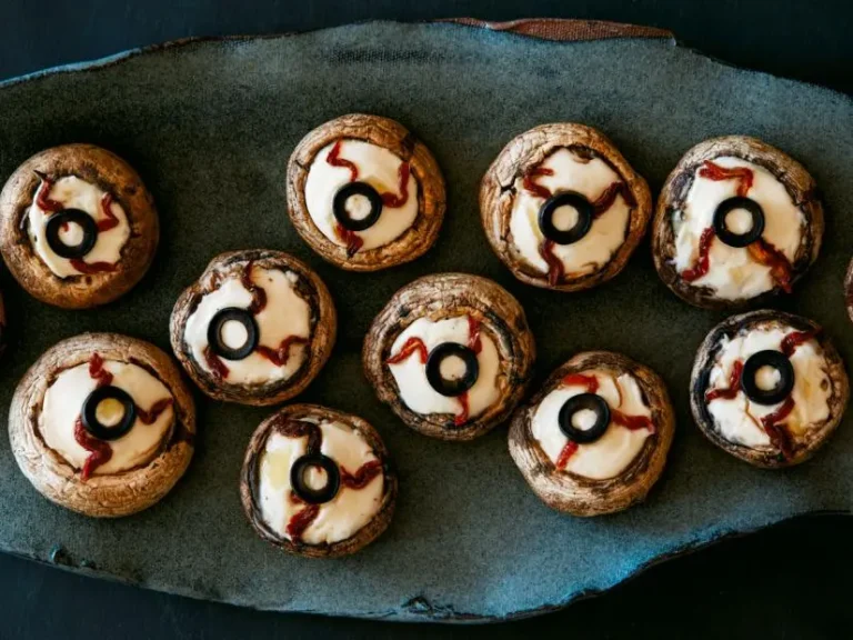Spooky Stuffed Mushrooms
