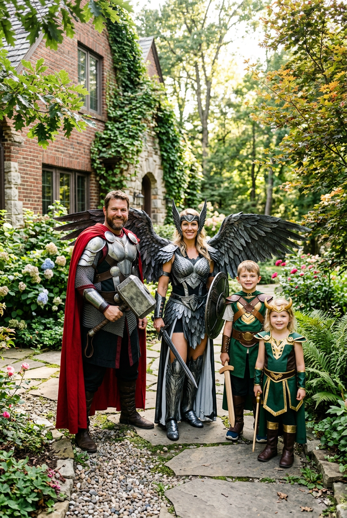 Thor and the Asgardians Family Costume
