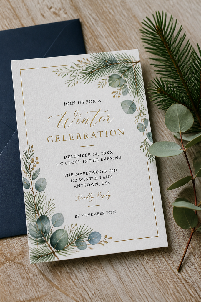 Winter Botanical Invitation Suite